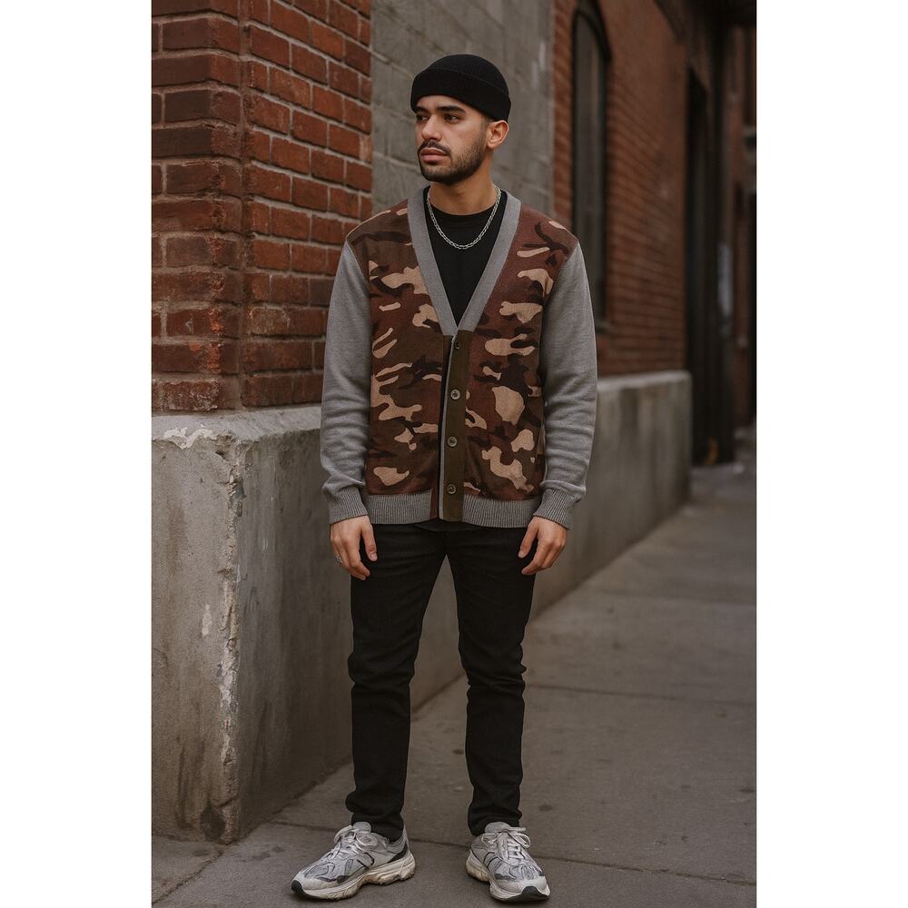 Comme Des Garçons Homme Men’s Camouflage Cardigan Sweater Small Cotton CDG